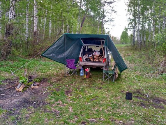 Тент тарпаулин, зеленый, 6 м х 8 м