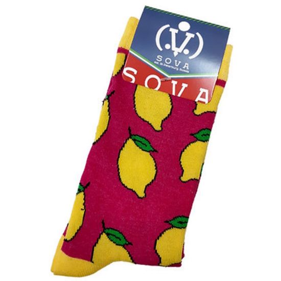 Носки "Лимоны", р-р 36-40 (розовый)