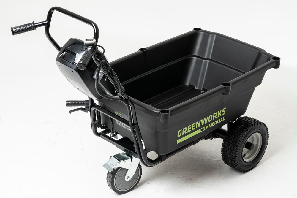 Аккумуляторная самоходная садовая тележка Greenwork 82GC, 82v, 106 л, (7400607), без АКБ и ЗУ