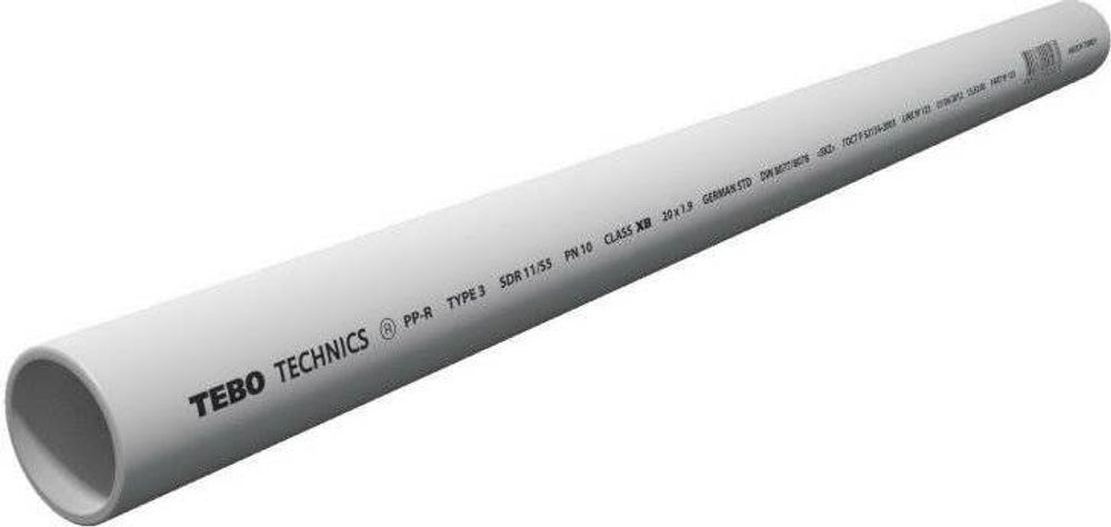 Труба РР 40 PN10 белый (Tebo)
