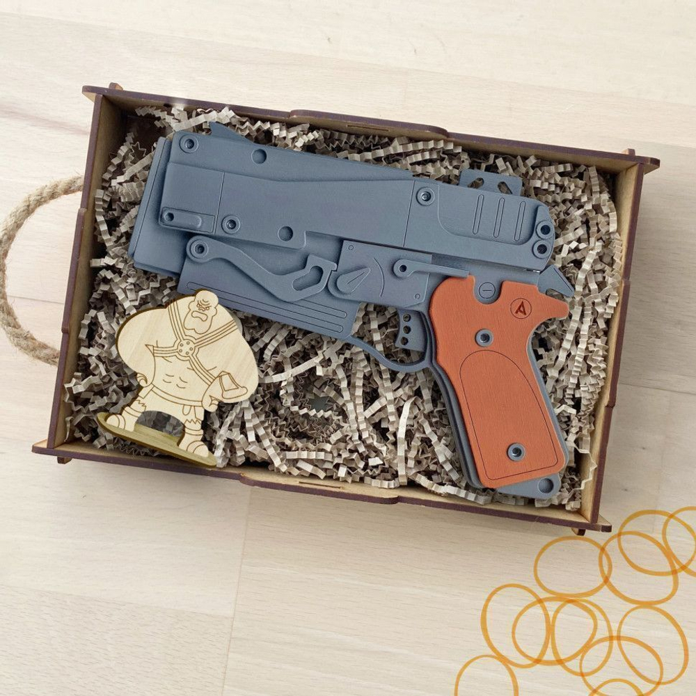 Резинкострел в сборе ARMA Пистолет Fallout (подвижный затвор, предохранитель)