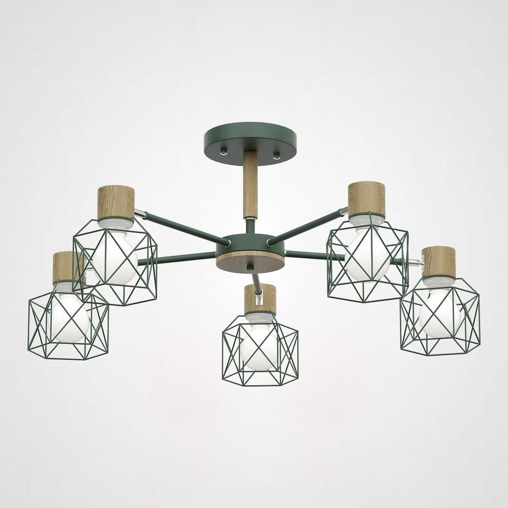 Потолочная Люстра Corf B3 Green 5 Lamps By Imperiumloft