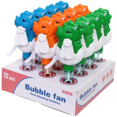 Мыльные пузыри «Малыш трицератопс» 21,5 см, 60 мл, с вентилятором, микс цветов