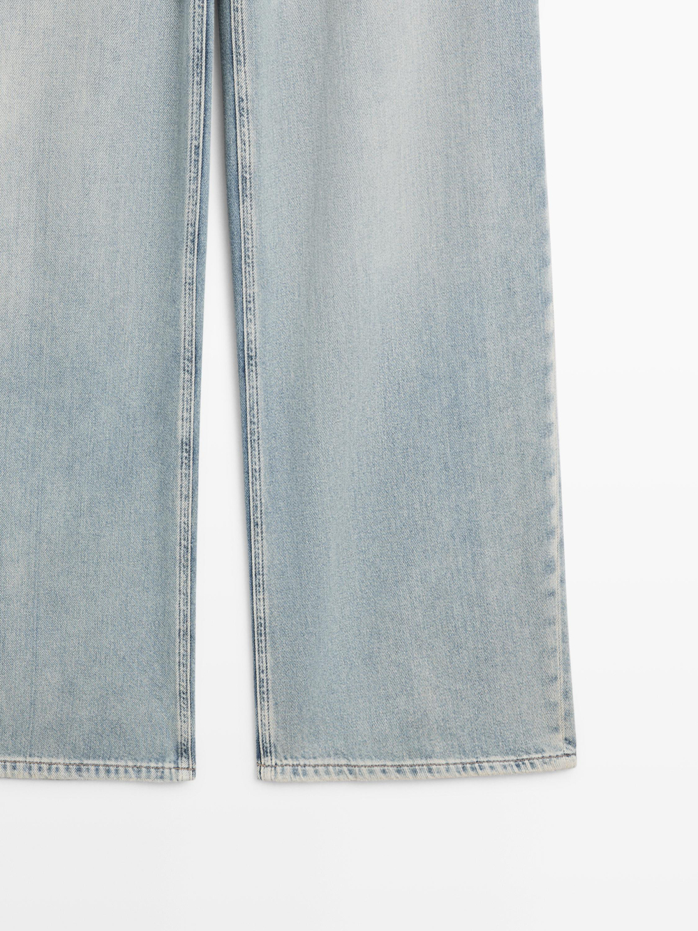 Massimo Dutti Джинсы с высокой талией и облегающим кроем, светло-голубой