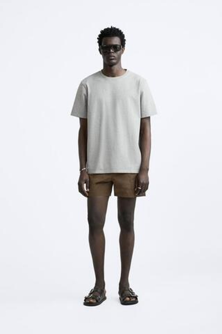 ZARA ПЛАВКИ  С ЭЛАСТИЧНЫМ ПОЯСОМ, КОРИЧНЕВЫЙ