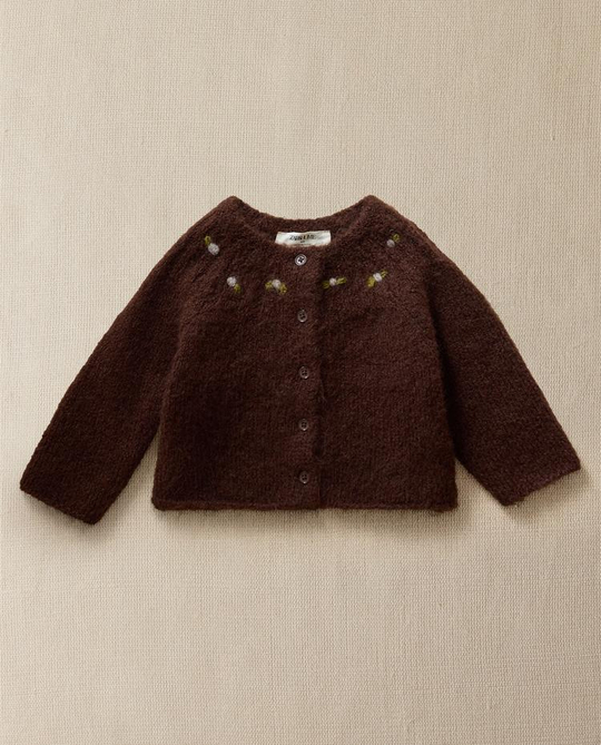 ZARA HOME ДЕТСКИЙ КАРДИГАН ИЗ АЛЬПАКИ, КОРИЧНЕВЫЙ