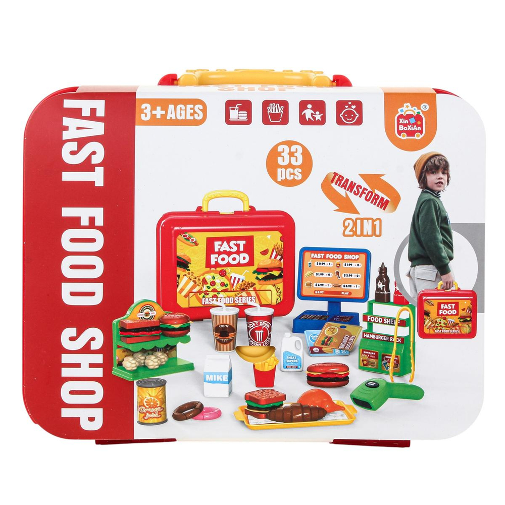 Игровой набор "Магазин фаст-фуд" чемод. BX65