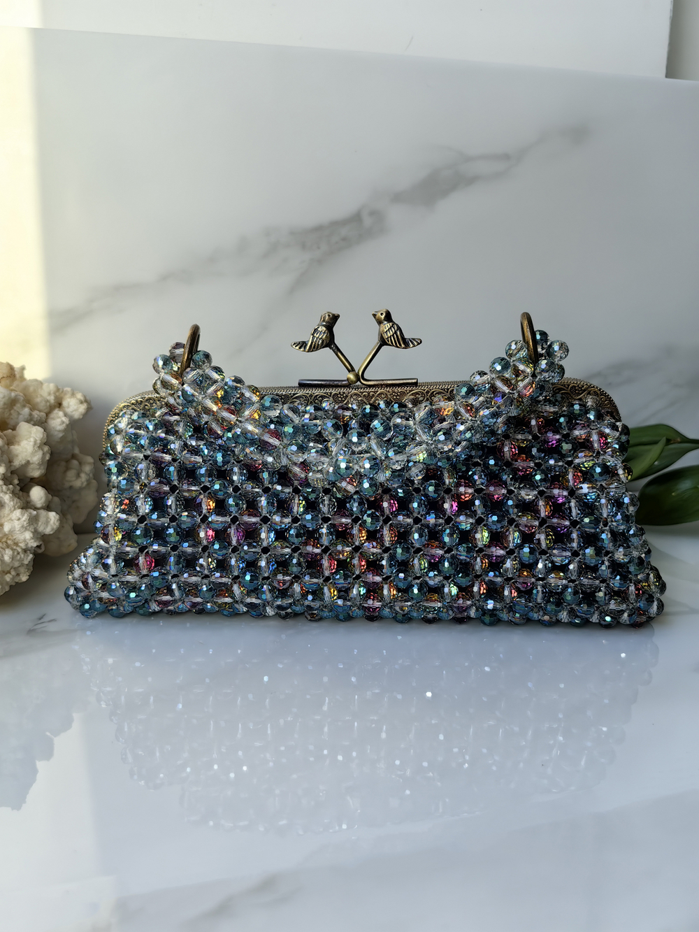 Сумка из ювелирного стекла Изумрудный дискошар