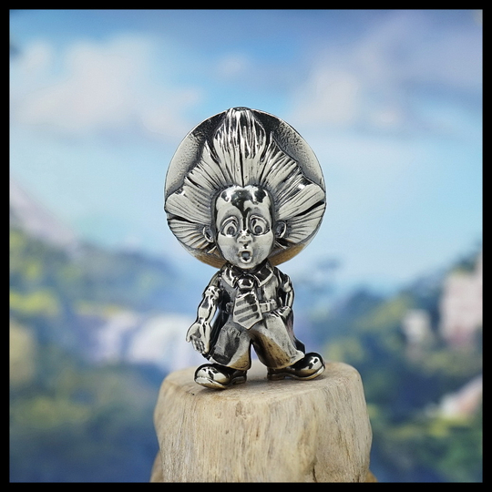 Брелок "Коротышка" для ключей , мельхиор