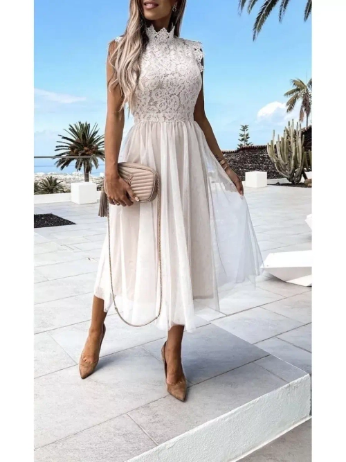 кружевное белое миди платье * ясмина *