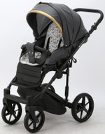 Детская коляска Adamex Rimini Deluxe 2 в 1 RI210 Т.СЕР.КОЖА+ЗОЛОТО.ОТДЕЛКА