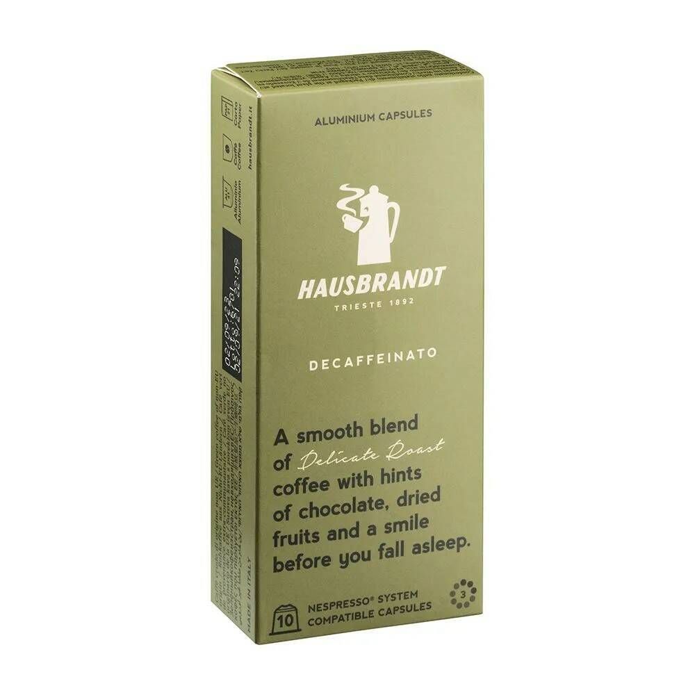 Кофе в капсулах Hausbrandt Decaffeinato, 4 упаковки по 10 шт