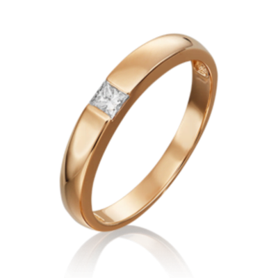Обручальное кольцо из красного золота c бриллиантом 01-1271-00-101-1110-30