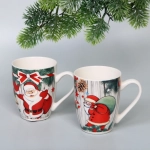 Кружка керамическая 370мл «Новогодняя», микс рисунков
