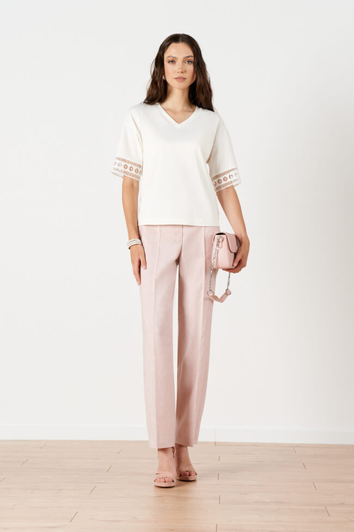 23247 Футболка женская (молочный)