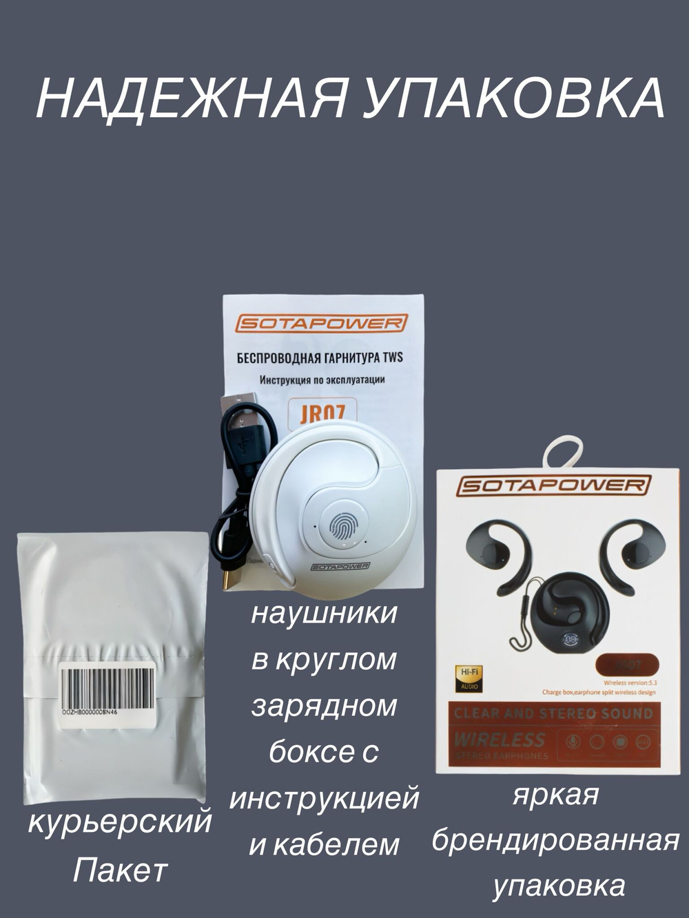 Наушники беспроводные с микрофоном, Bluetooth, белый