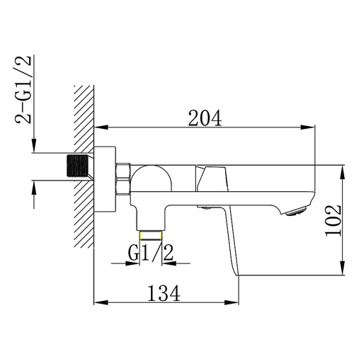 Cмеситель для ванны Azario Alanti с ручным душем, керамический картридж, шланг 150 см, сатин (AZ-K3032BN)