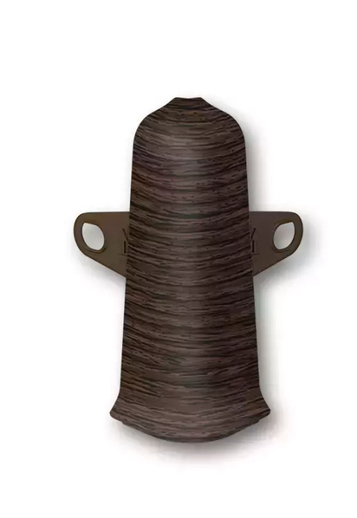 Угол наружный с крепежом для плинтуса 70мм "Деконика" 301 Венге