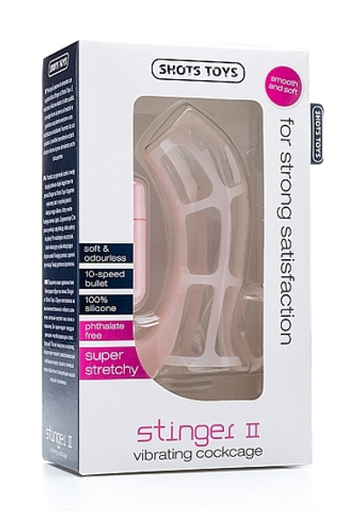 Телесная сбруя на пенис с кольцом для яичек Stinger II - 13,5 см. (Цвет: телесный)