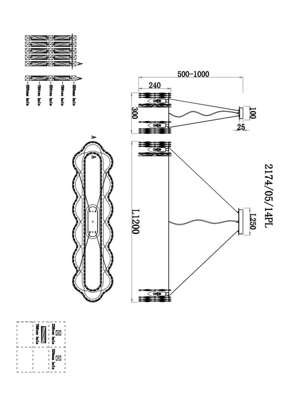 Подвесная люстра Stilfort ADMIRE 2174/05/14PL