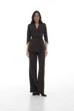 Костюм блуза на запах и брюки клеш