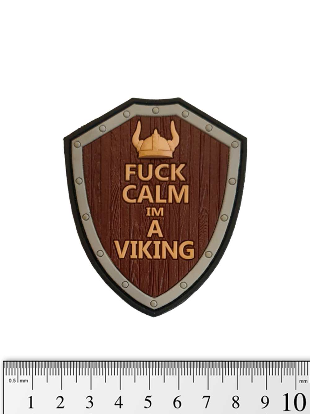 Шеврон Fuck Calm I'm A Viking 3D PVC. Коричневый