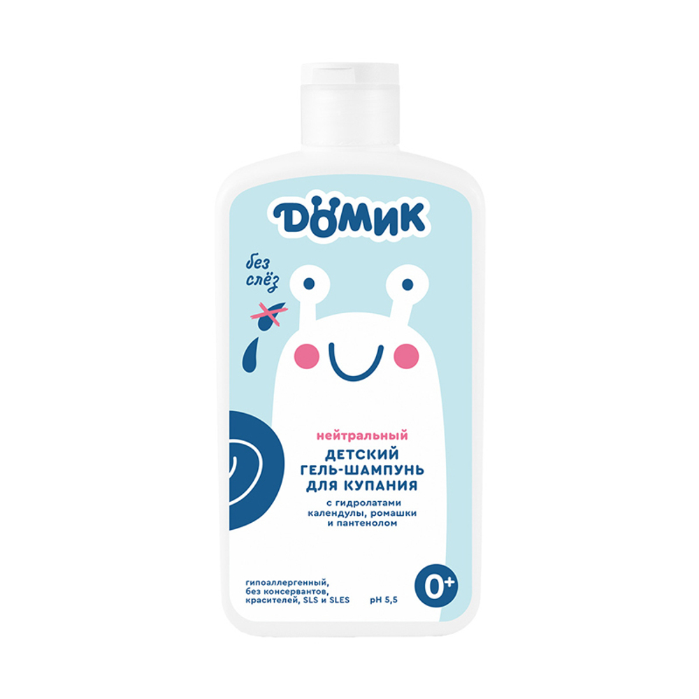 Нейтральный гель-шампунь для купания малышей без слез 0+, 500 мл (4,96 б)