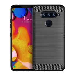 Чехол для LG V40 ThinQ цвет Black (черный), серия Carbon от Caseport