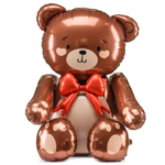 Шар Фольгированный Мишка сидячий с бантом (Коричневый)