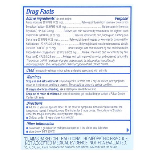 Boiron, Arnicare, таблетки для рассасывания при артрите, без ароматизаторов, 60 таблеток Meltaway