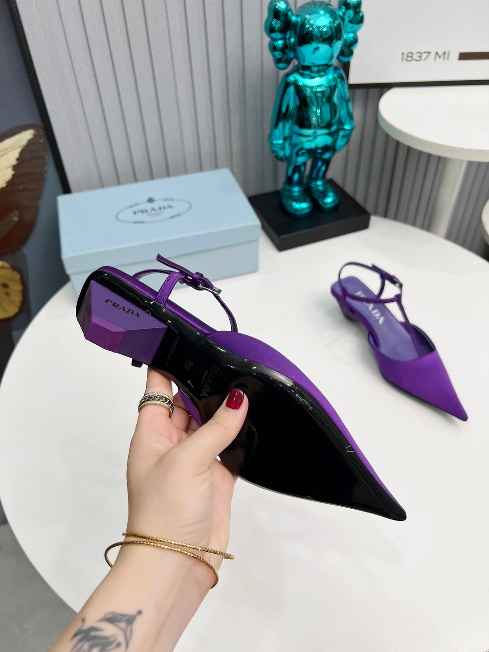 Prada Satin Slingback Pumps