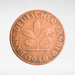 Germany, 1 Pfennig - Bank of German States, 1949, (Stuttgart Mint - "F"), VF