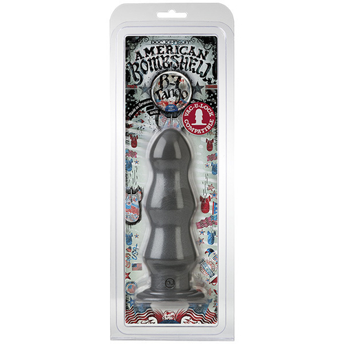Серая анальная пробка 17,8см Doc Johnson American Bombshell B-7 Tango Gun Metal 270-39-CD