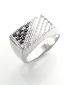 Печатка Эстерелла, серебро 925 пробы, родирование, фианит/Ф