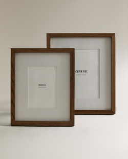 Zara Home Фоторамка из дерева, цвет коричневый, 27 см