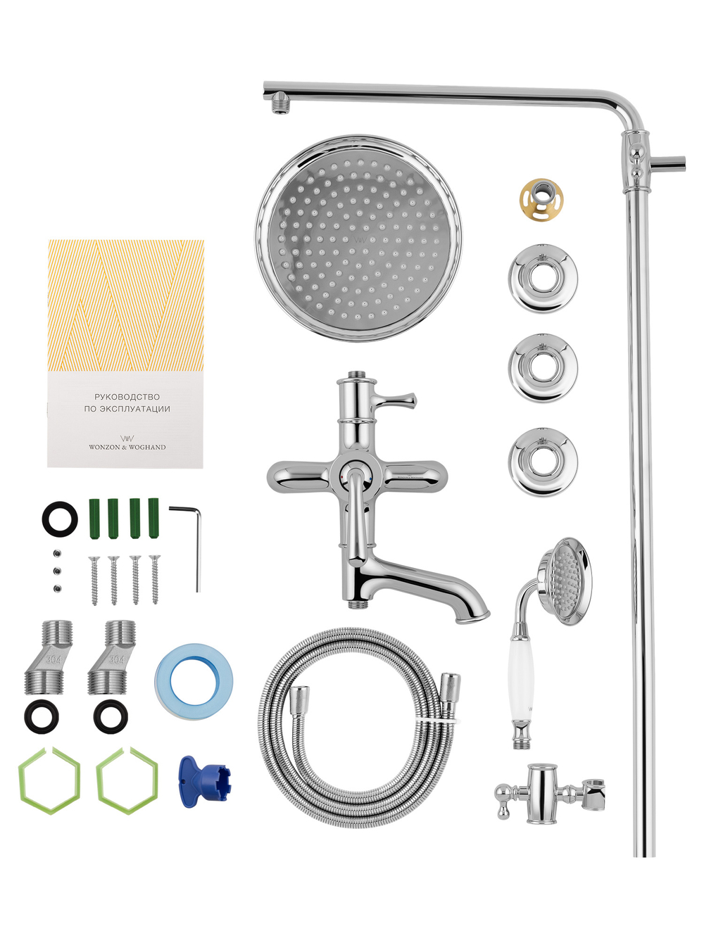 Душевая система WONZON & WOGHAND STEAM, Хром (WW-88739008-CR)