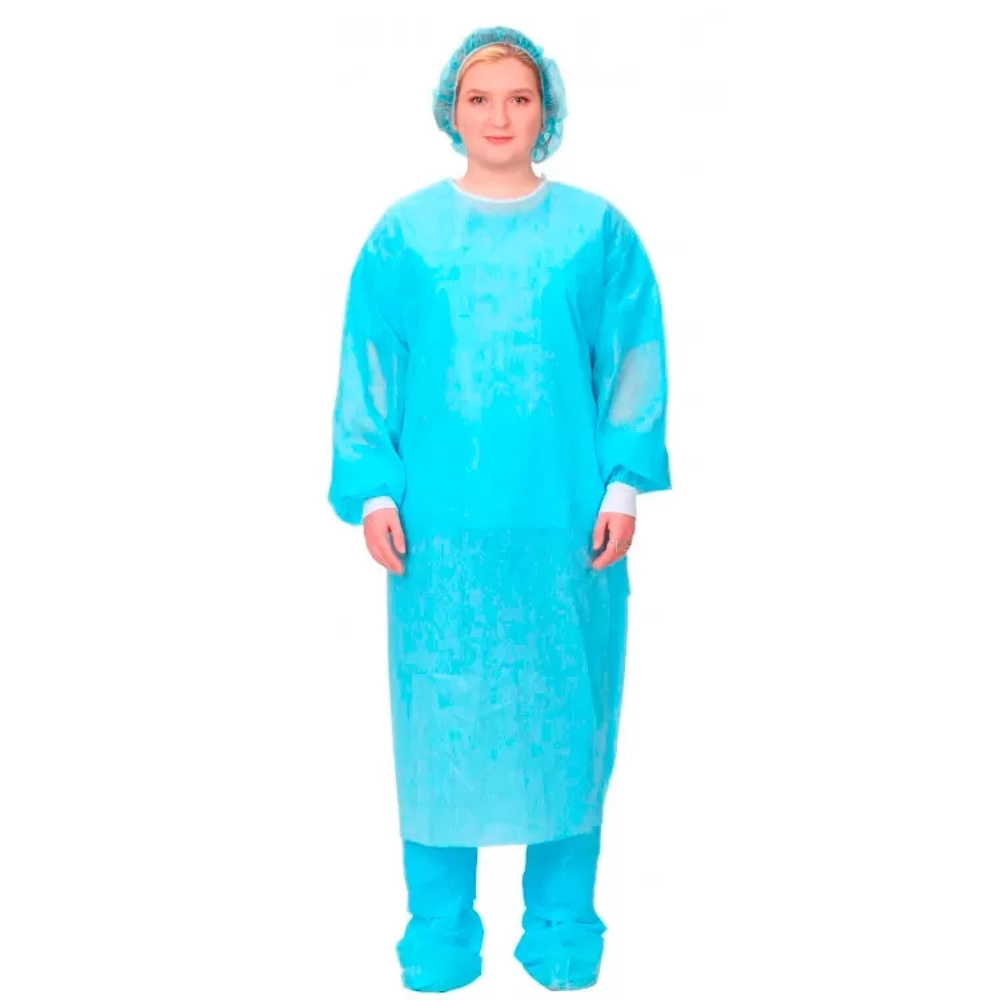 Халат хирургический стерильный Лайт 140 см плотность 25 размер 60-62 рукав манжета 50 шт