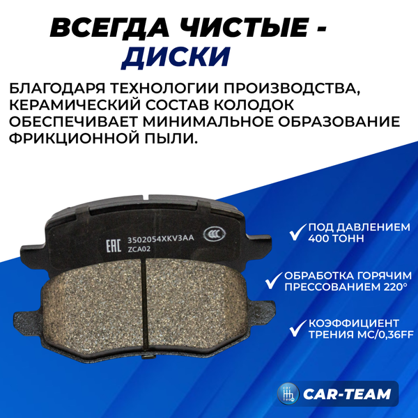 Колодки тормозные задние (керамические) Haval H9, Tank 300, 500, Great Wall Poer (арт. ZCP-1147)
