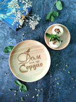 Тарелка деревянная мотивационная "Дом там, где сердце"