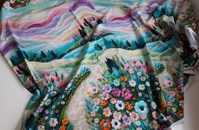 ЦВЕТОЧНАЯ ПОЛЯНА - Кулирка с лайкрой, компакт пенье (ДЖ72 Маша)