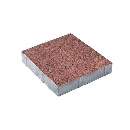 Тротуарная плитка КВАДРАТ 400х400 мм - Гранит + Красный с черным