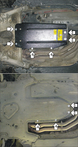 Защита КПП. 2 мм, Сталь. для BMW 5 (e60) 2003-2007 MOTODOR.00217
