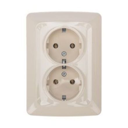 DEA Розетка 2-ая керамика с/з с/у 16А Беж KRANZ