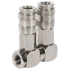 WDK-83RL Разветвитель пневматический с вращающимися соединениями, вход с резьбой 1/4" (F), 2 выхода