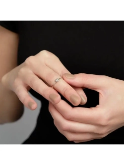 "Экс" кольцо в серебряном покрытии из коллекции "Э"