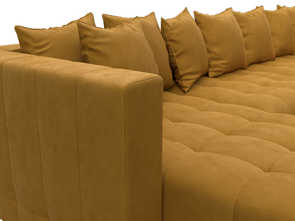 Диван П-образный Лига-052 НПБ Лонг, BRUT 10 ВЕЛЮР желтый