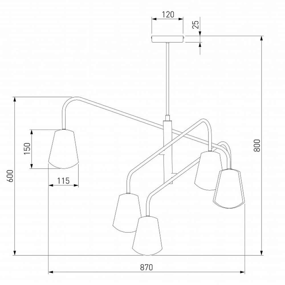 Люстра на штанге Eurosvet Luca 70055/6 белый