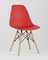 Eames Style DSW красный пластик, стальной каркас, натуральный массив бука