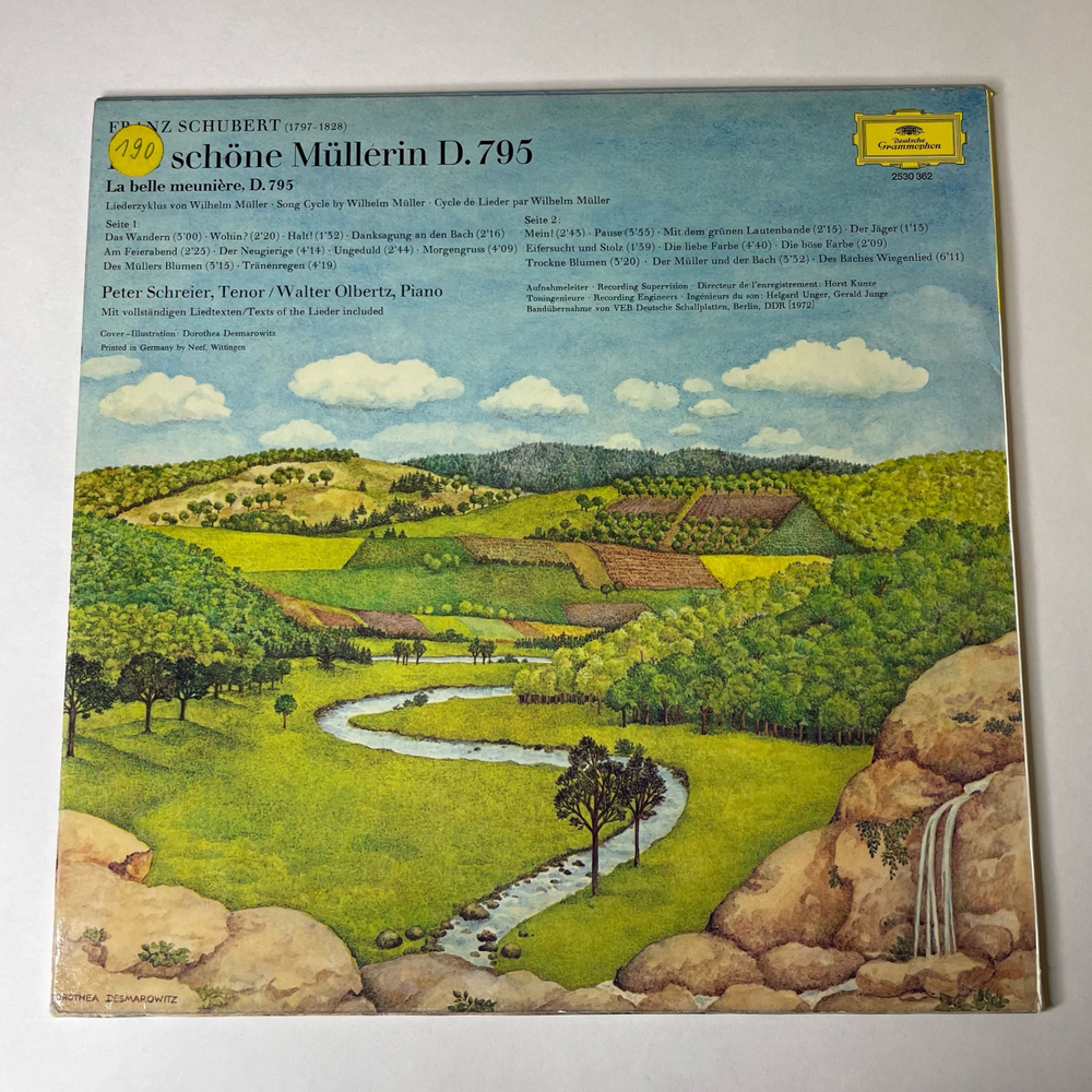 Винтажная виниловая пластинка LP Franz Schubert Шуберт, Peter Schreier, Die Schone Mullerin (Германия 1972)