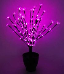 Светодиодная композиция Цветок в горшке, цветы сакуры 60 см., 24V, 96 розовых LED ламп, Beauty Led (JY73007B)